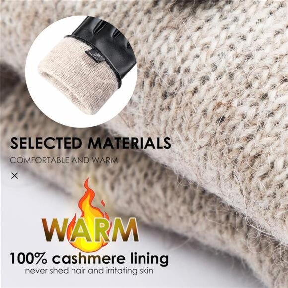 Womens Leather Gloves Winter Touchscreen Warm Driving Lambskin Genuine Leather - Picture 3 of 8